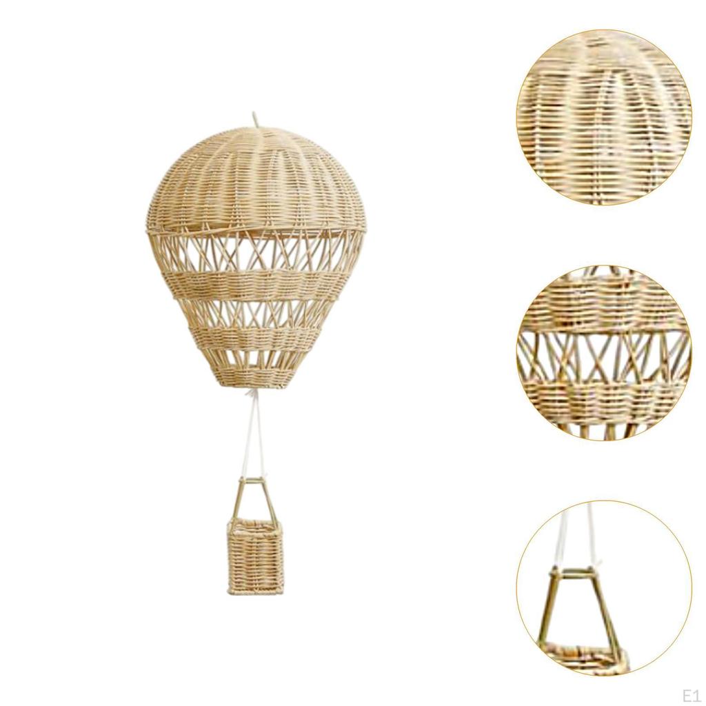 Rattan Air Balloon Wall Hanging Photography Birthday Gift Backdrop Creative for Apartment Office