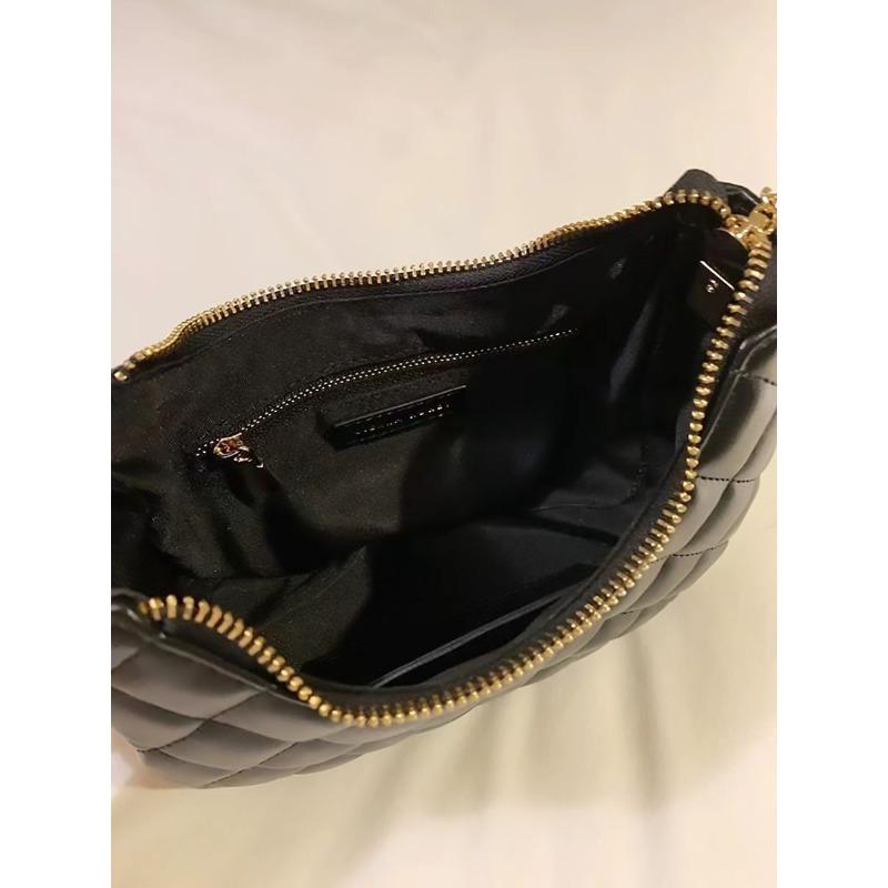 "Thousand Gold Night Crescent Bag, Moon Bag, Black Checkered Chain Bag, Shoulder Bag, Crossbody Bag, Handbag.