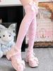 1 Paar Japanische Schleife Y2K Lolita Oberschenkelhohe Socken Damen Bein Schlankmachend Rutschfest Anime Expo/Lolita Teeparty/JK Treffen