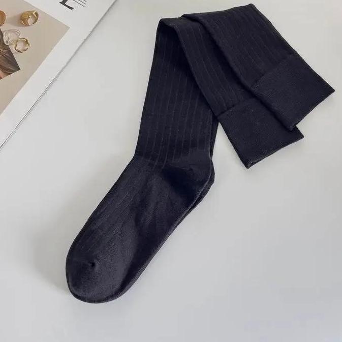 Women Thin Hollow Out Long Loose Socks JK Lolita Sweet Girls Japanese Solid Color Breathable Cotton Spring Summer Stocking