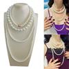 4 Piece Layering Artificial Pearls Necklace Set Adjustable Length Multi Strand Jewelry Neckchain For Women Fashion