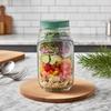 Auslaufsichere Salatbox Kunststoff-Salatbehälter mit seitlich zu öffnendem Deckel Tragbare Frühstücks-Obst-Aufbewahrungsbox für Picknick, Zuhause, Büro