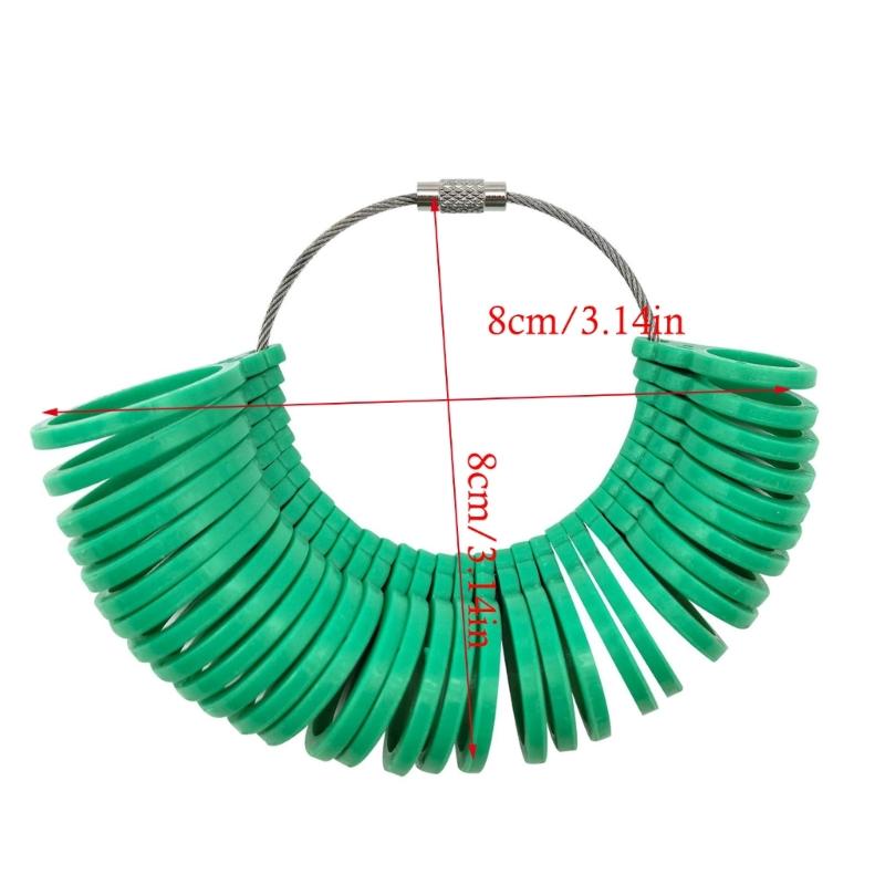 Practical Retro Ring Size Measurement Tool 5 Colors Available Plastic Texture Finger Sizer Portable Jewelry Accessory