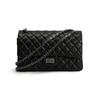 Borsa a tracolla da donna in pelle di pecora squisita, borsa a spalla in vera pelle, borsa nera, borsa con catena a diamante.