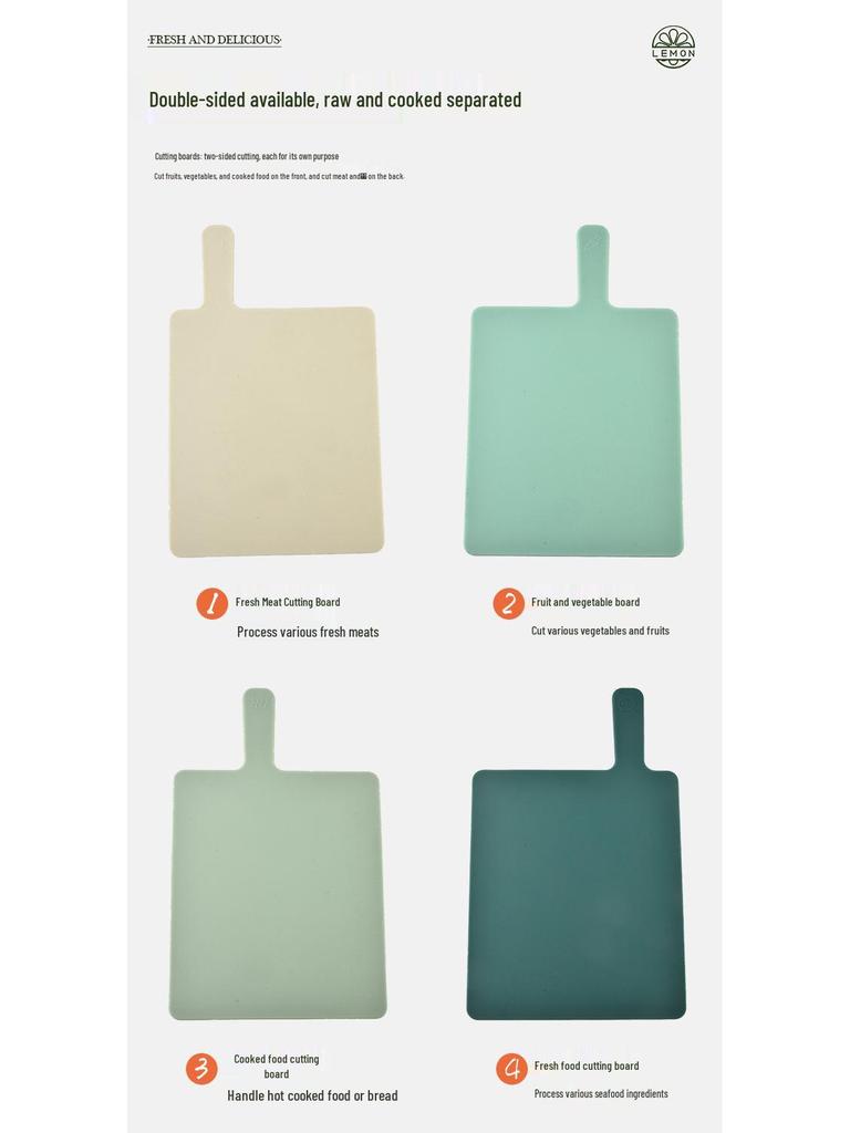Four-Piece PP Kitchen Cutting Board Set with Holder: Ideal for Baby Food, Fruit, and More