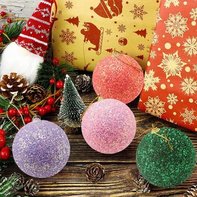 Christmas Tree Pendant Delicate Eye-catching Fine Workmanship Christmas Ball Christmas Ornaments Shiny Colorful Foam Ball Xmas Foam Ball