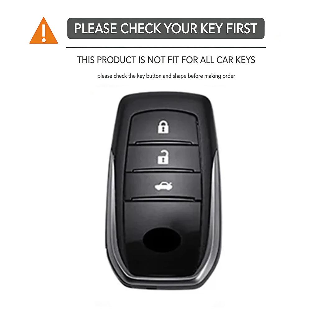 Car Key Case Cover Shell For Toyota Land Cruiser 200 Prado Crown Yaris Cross Hilux Innova Fortuner Camry Alphard Previa Vellfire