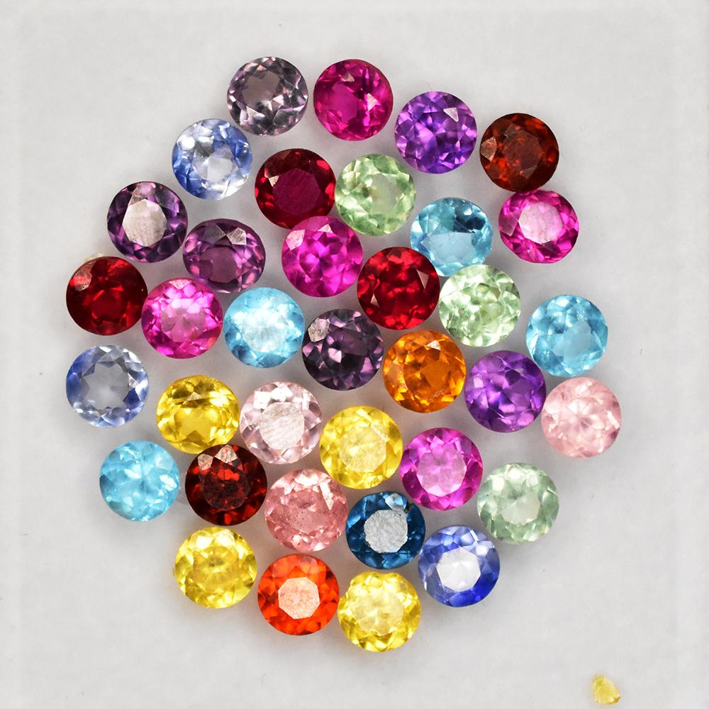 5x5 mm Lot Ring Size Natural Mix Color Sapphire Round Cut 7.2 Ct Gems