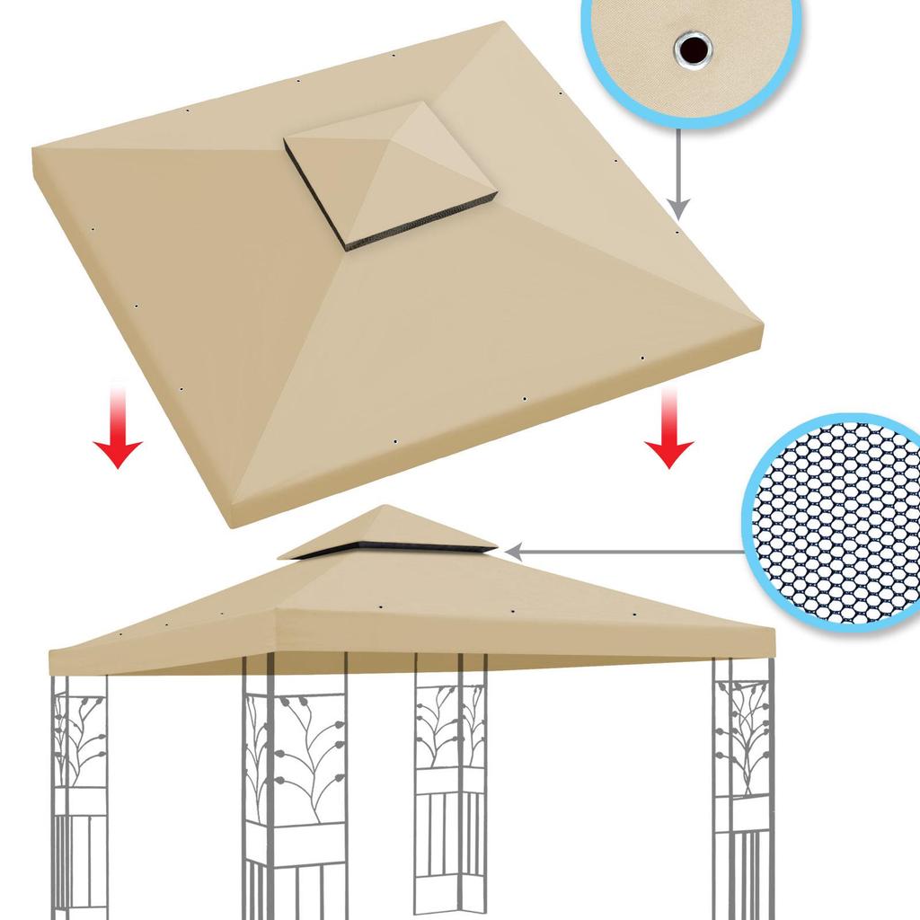 3x3m Double-Layer Polyester Tent Canopy: Thickened Fabric, Folding Sunshade & Water-Resistant Cover