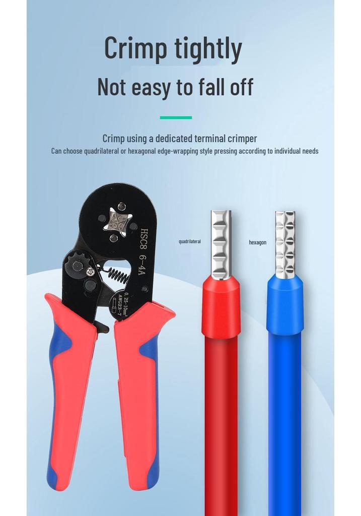 Insulated Wire Connector & Crimping Plier Set: 800/1200/1800 Pcs Tubular Cold-Press Terminals, 6-4A