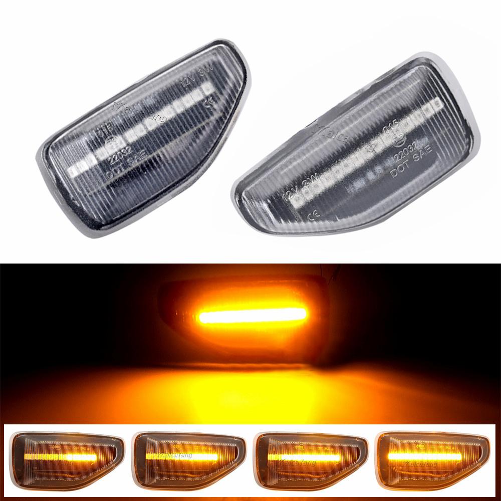 

2pcs for Dacia Logan II 2012 Sandero II 2012 Duster 2018 LED Dynamic Side Marker Turn Signal Light Amber Indicator Repeater Lamp