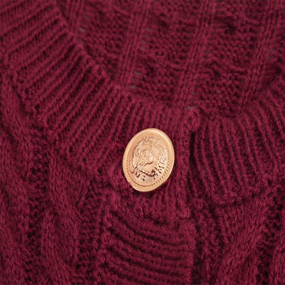 Versatile V-Neck Short-Sleeve Cable Knit Sweater for Women
