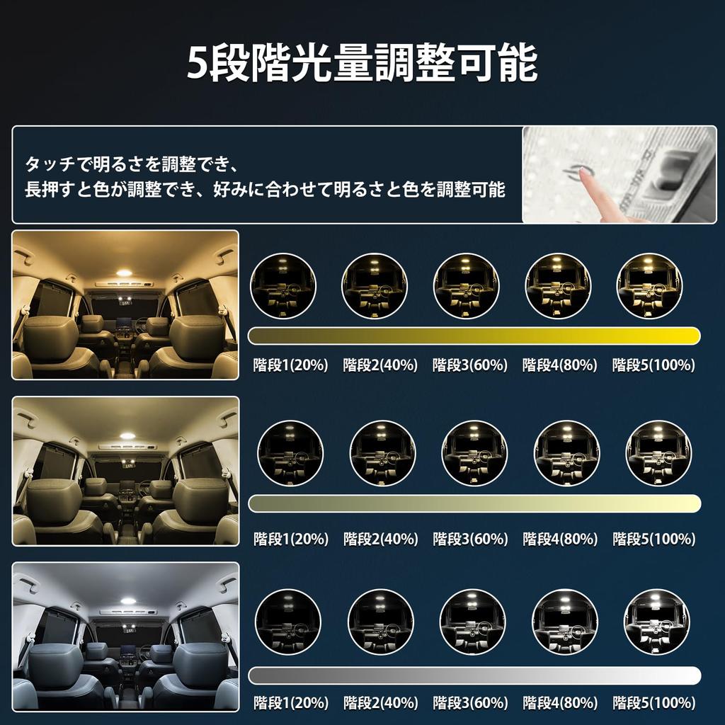 Mixsuper New Freed GT LED Room Brightness Three Color Memory High Compatible with Freed Genuine Custom Easy Installation Lamp, 5-Level Adjustment,