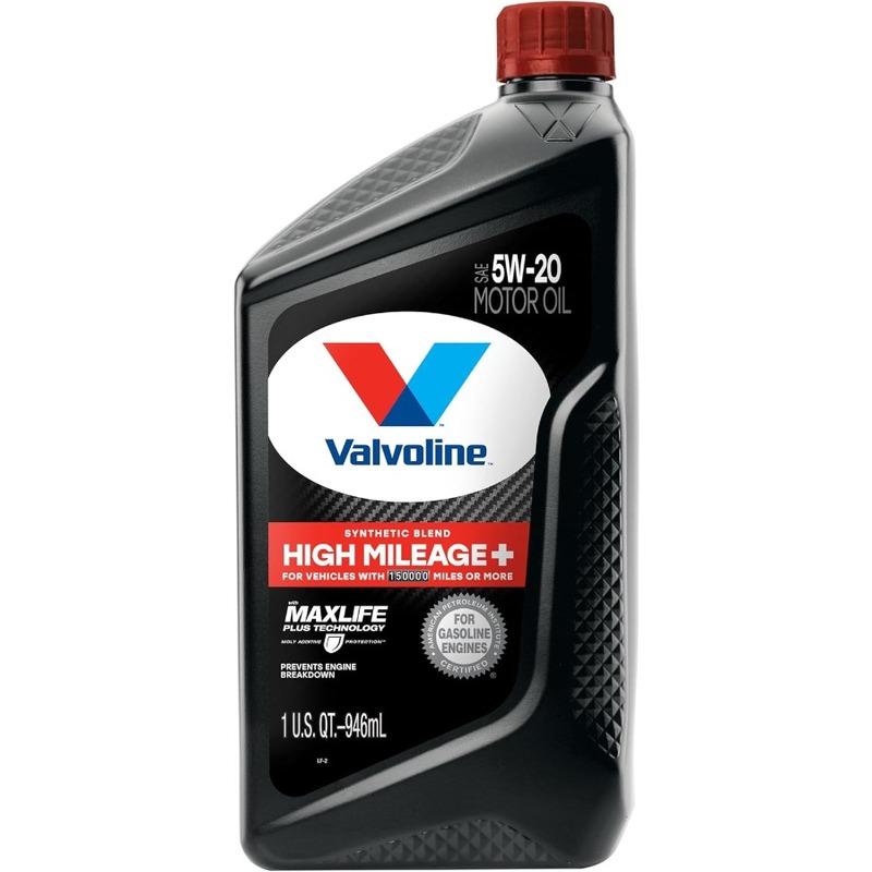 

Valvoline High Mileage 150K with Maxlife Plus Technology Motor Oil SAE 5W-20 1 QT Case of 6 for High-Performance Engine Protect