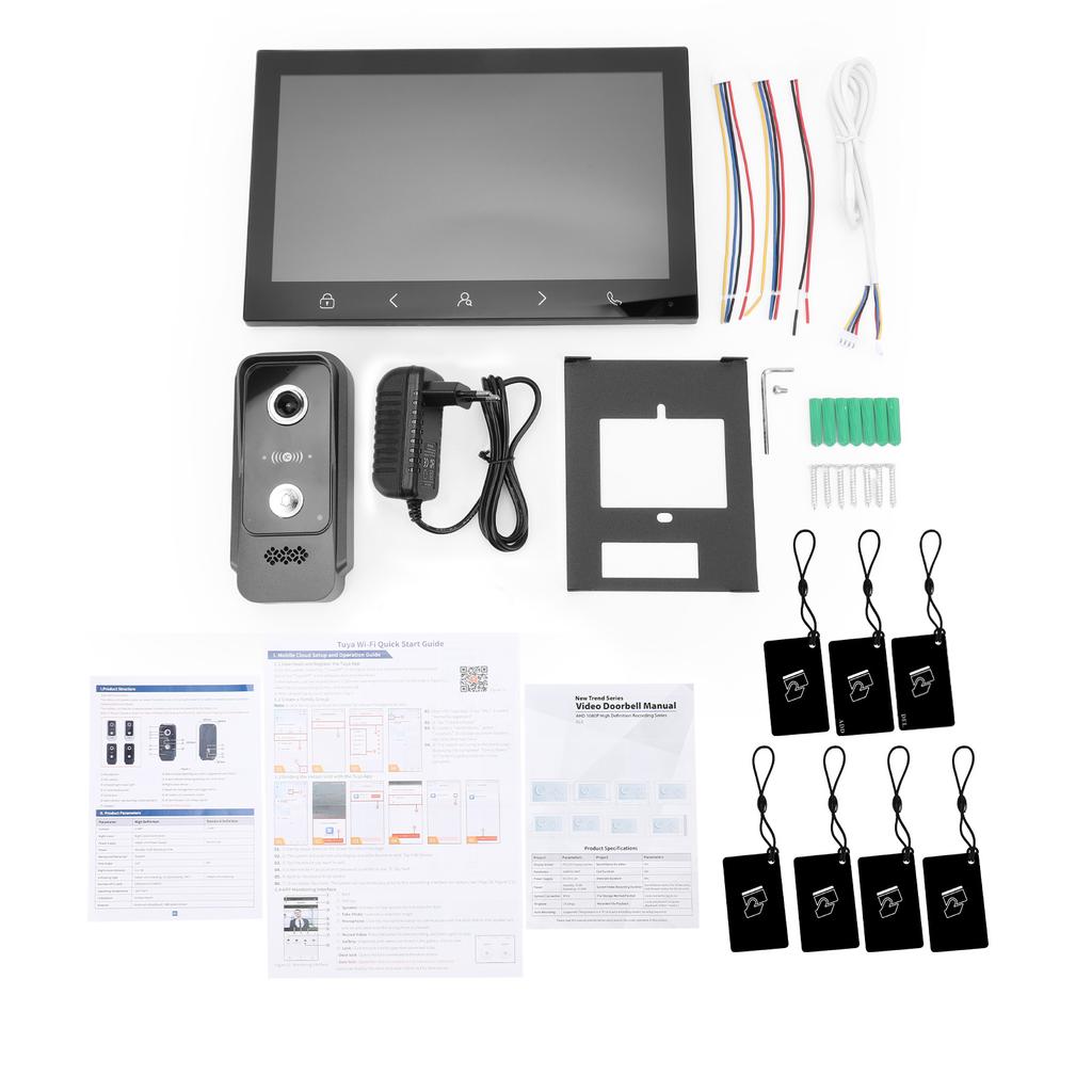 10 Inch 1080P HD Video Doorbell TY WiFi Smart Intercom with Mobile APP NFC Unlock BT 2 Band WiFi 2.4G 5G Smart Door