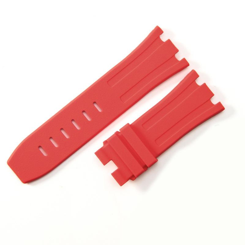 

Silicone Rubber Watch Strap 28mm Fit for A-P ROYAL OAK OFFSHORE 15710/15703 – Waterproof Green Black Blue Orange Yellow Band 28mm&silver buckle