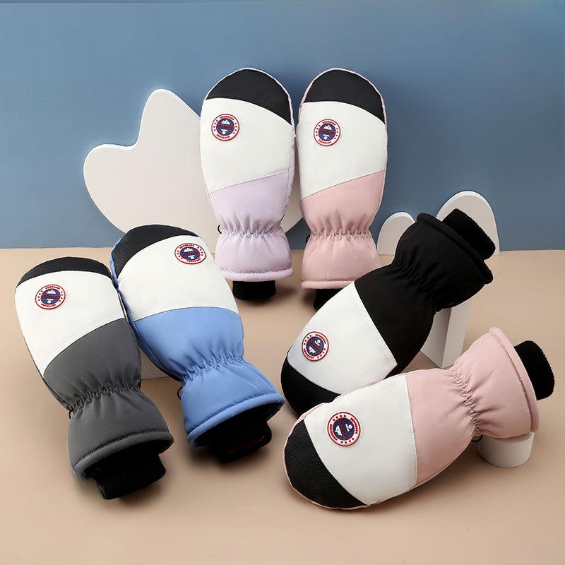 Winter Ski Gloves Outdoor Sports Plus Velvet Thickened Warm Gloves Cycling Windproof Waterproof Non Slip Stuffy Gloves