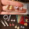 DIY Handmade Brocade Dangle Earrings Kit with 925 Silver Needles - New Chinese Style Gift Set