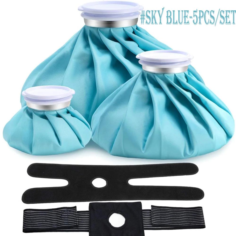 Reusable Ice Bag Set for Pain Relief - 3 Sizes (6", 9", 11") - Cotton Material Heat Pack for Knee, Head, Leg - Versatile Cold