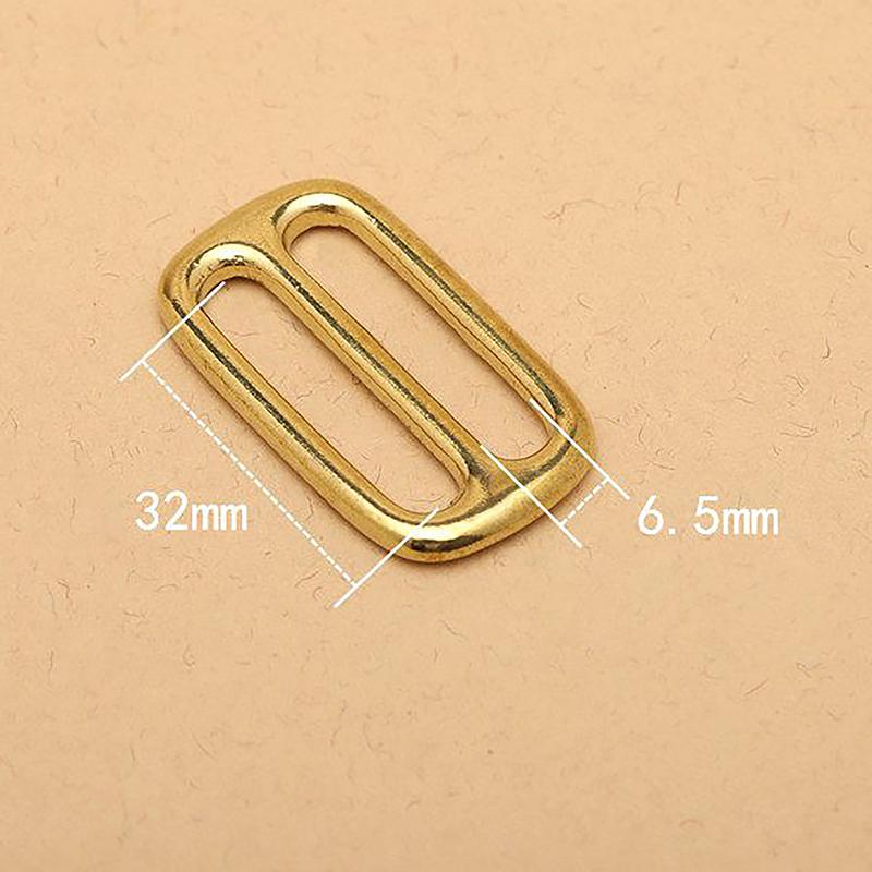 Solid Brass Tri Glides Slide Buckle Rectangle/Square Adjuster Buckle For Leather Craft Bag Shoulder Strap Belt Webbing