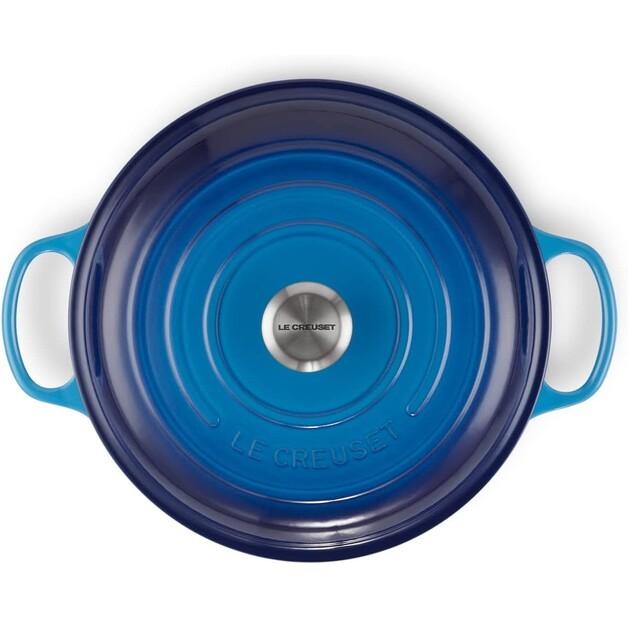 Le Creuset Gourmet Professional Saucepan, Cast Iron, Round, 30 Cm, 3.5 L, Azure (21180302202430)
