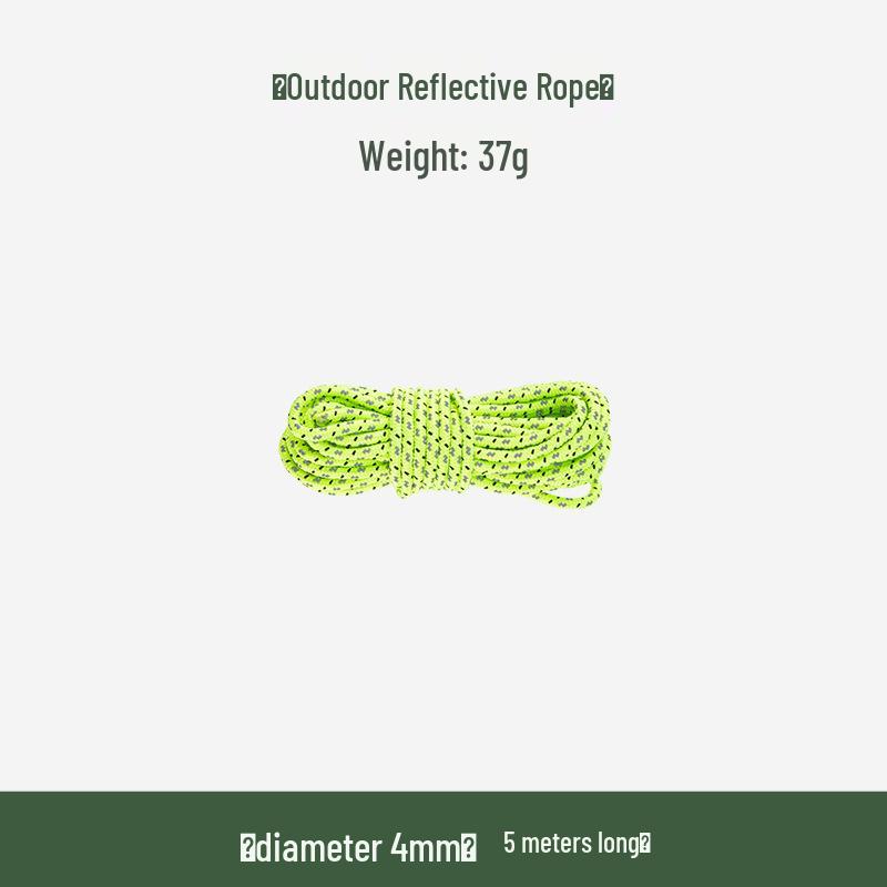 Reflective Glow-in-the-Dark Guyline: Windproof, Fluorescent Rope for Tent and Tarp Anchoring
