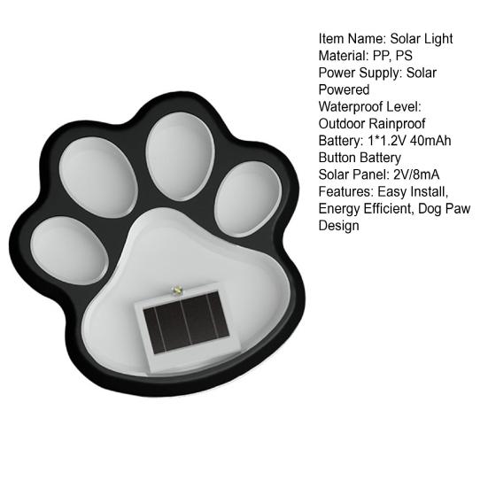 Yousheng Dog Paw Solar Light, Cute Paw Garden Pathway Light, Waterproof Solar Outdoor In-Ground Light for Pet Lovers Patio Lawn