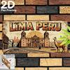 Lima Peru Vintage City View Tin Sign Vintage Durable Metal Plaque Wall Decor Home Office Bar Man Cave Wall Art