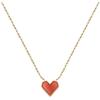 Korean Fashion 18K Gold-Plated Red Heart Necklace for Women - Retro French Titanium Steel Clavicle Chain