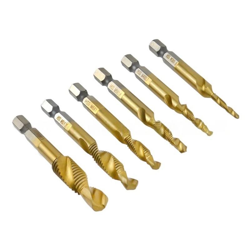 Screw Thread Tap Drill BIt 1/4 Hexagonal Drive Industrial Strength Threading Tool For Precisions Machining