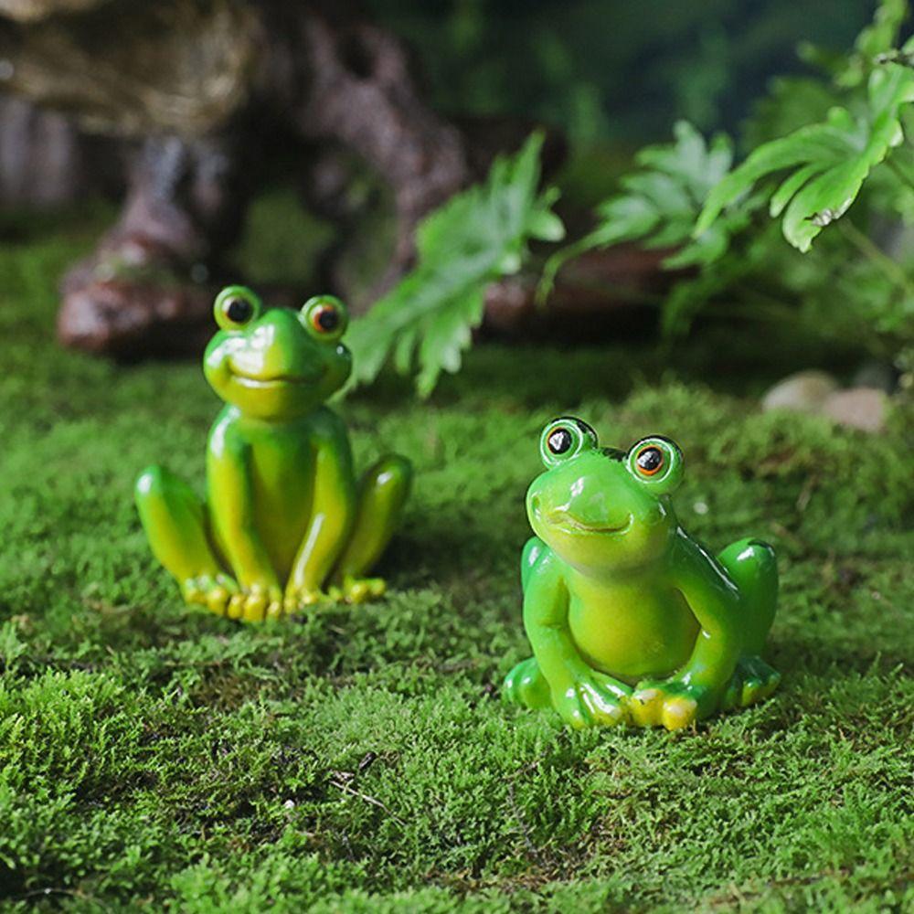 Mini Garden Frog Ornament Cartoon Micro Landscape Decoration Frog Figurines  Bonsai