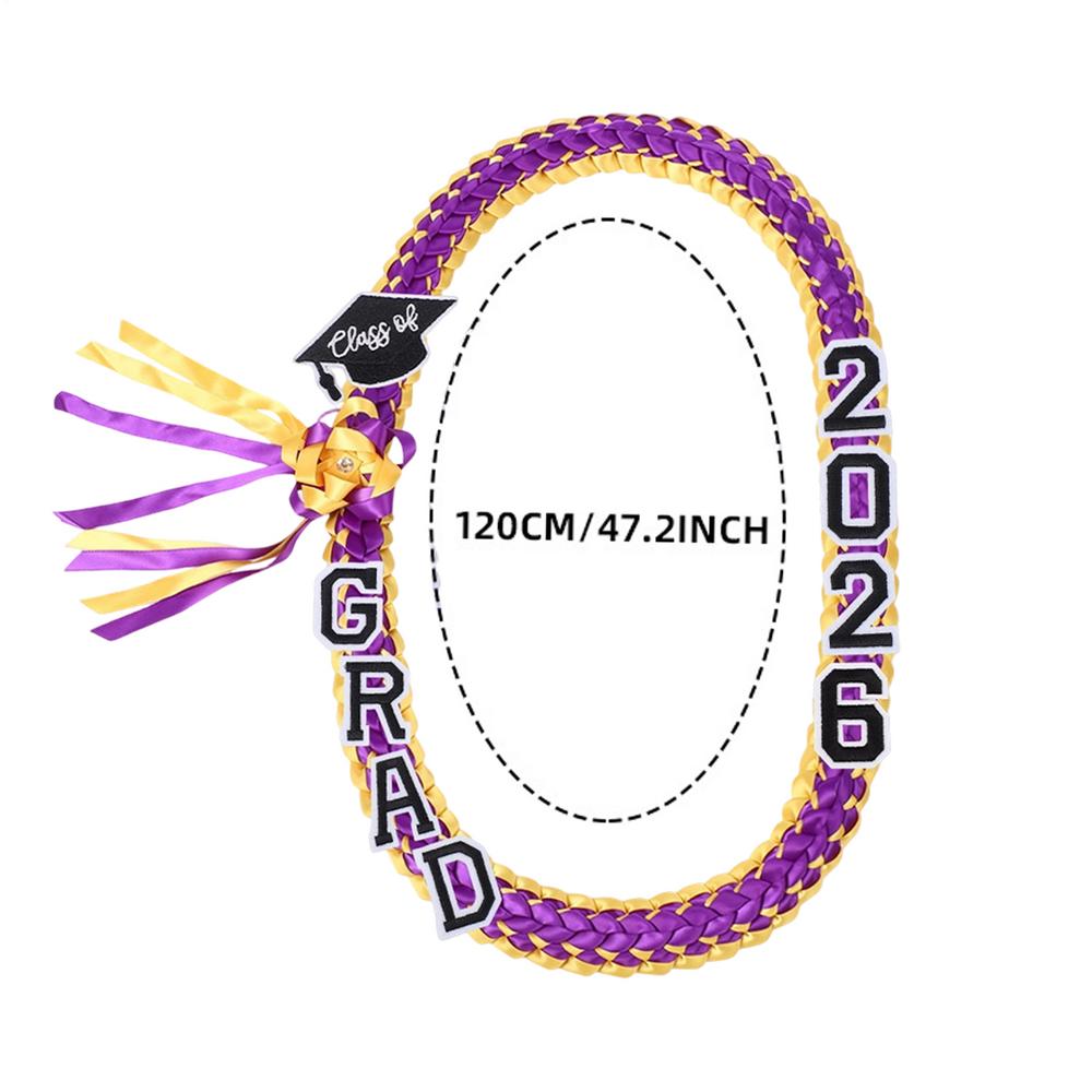 

Ожерелье-венок на выпускной 2026 года, двойная нить, подарок на выпускной, золотой венок, принадлежности для вечеринки по случаю окончания школы и университета фиолетовый