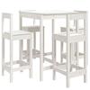 VidaXL 5 Pcs Garden Bar Set White Solid Pine Wood, Bar Set, Furniture Set, Bar Set 3154741