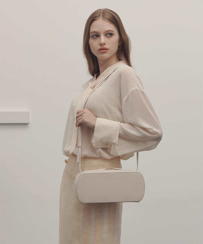 Clave Kelly Cream White Shoulder Bag