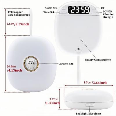 Silent Vibrating Digital Alarm Clock with Cat Backlight Dual Alarm 12/24H Powerful Vibration Wake Up Snooze LED Table Clock