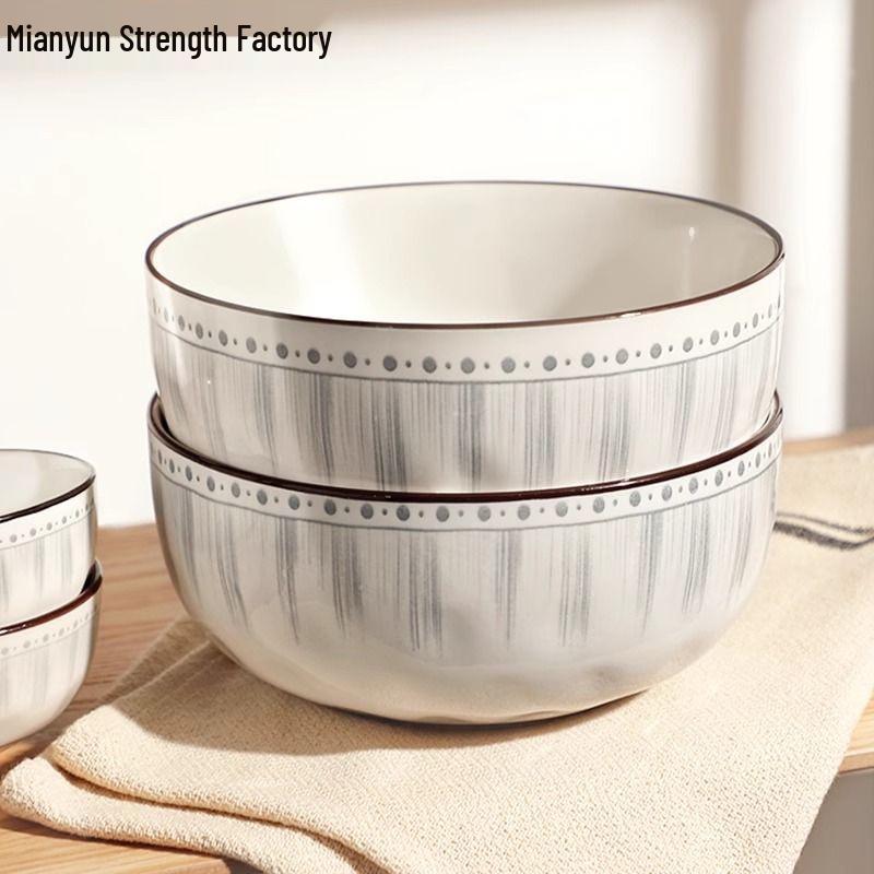 High-End 8-Inch and 6-Inch Ceramic Soup and Noodle Bowls, 2025 Luxury Collection