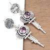 925 Silber Amethyst Sterling Edelstein Ohrring Schmuck handgemachte Ohrringe lila
