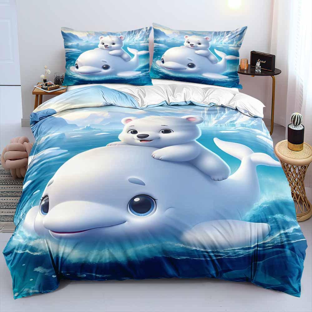 2/3pcs bedding set Digital Print Comfortable Duvet Cover for Home Bedroom Decoration, 1 Duvet Cover and 2pillowcase with Zippers