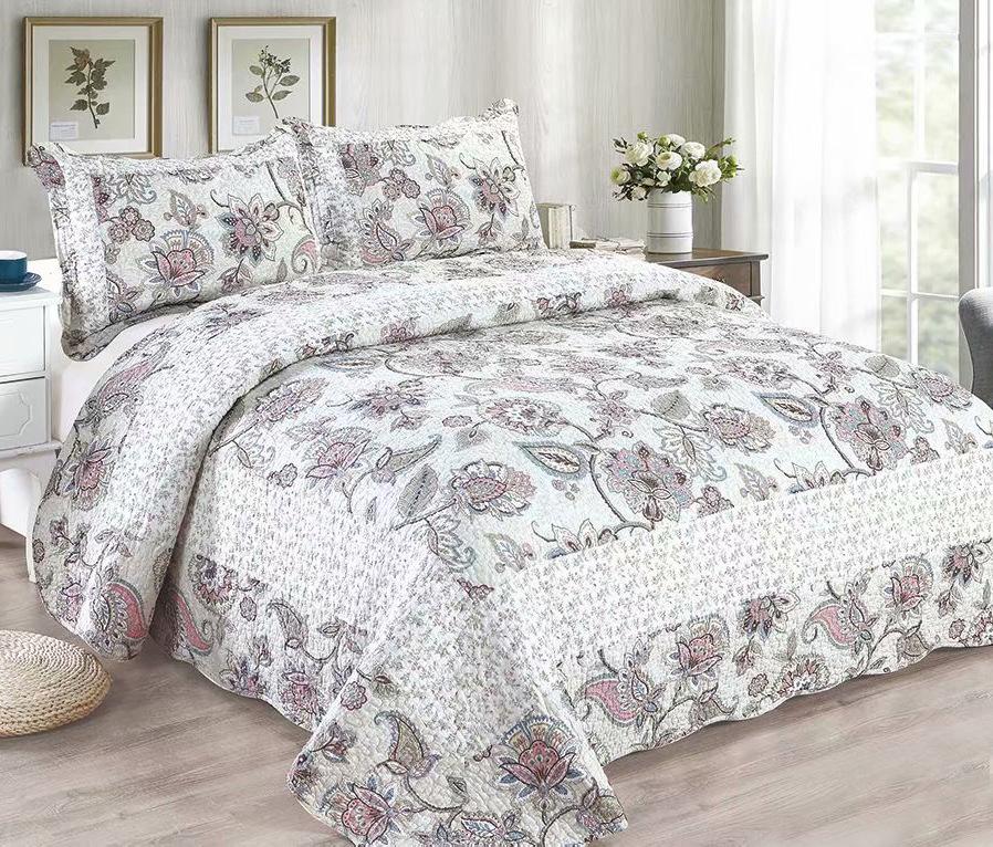 European Style Quilted Cotton Bedspread Set - Modern, Non-Slip, 3-Piece Bedspread 225x245