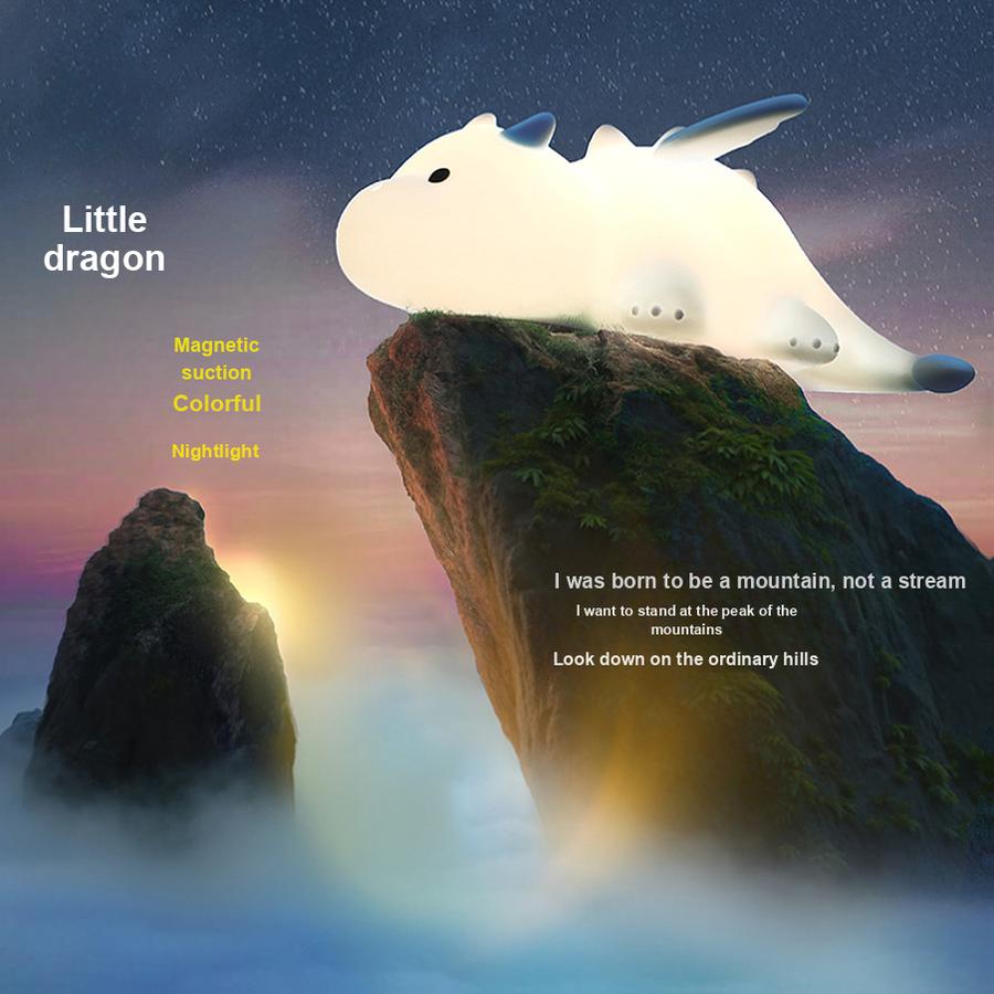 New Dinosaur Lamp Mini Dragon Night Light Magnetic USB Rechargeable Colorful Atmosphere Light Bedside Night Light