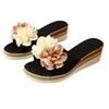 Large Size Wedge Slippers 2025 Summer Women Wear Flower Slippers Beach Casual Open-toed Slippers Women