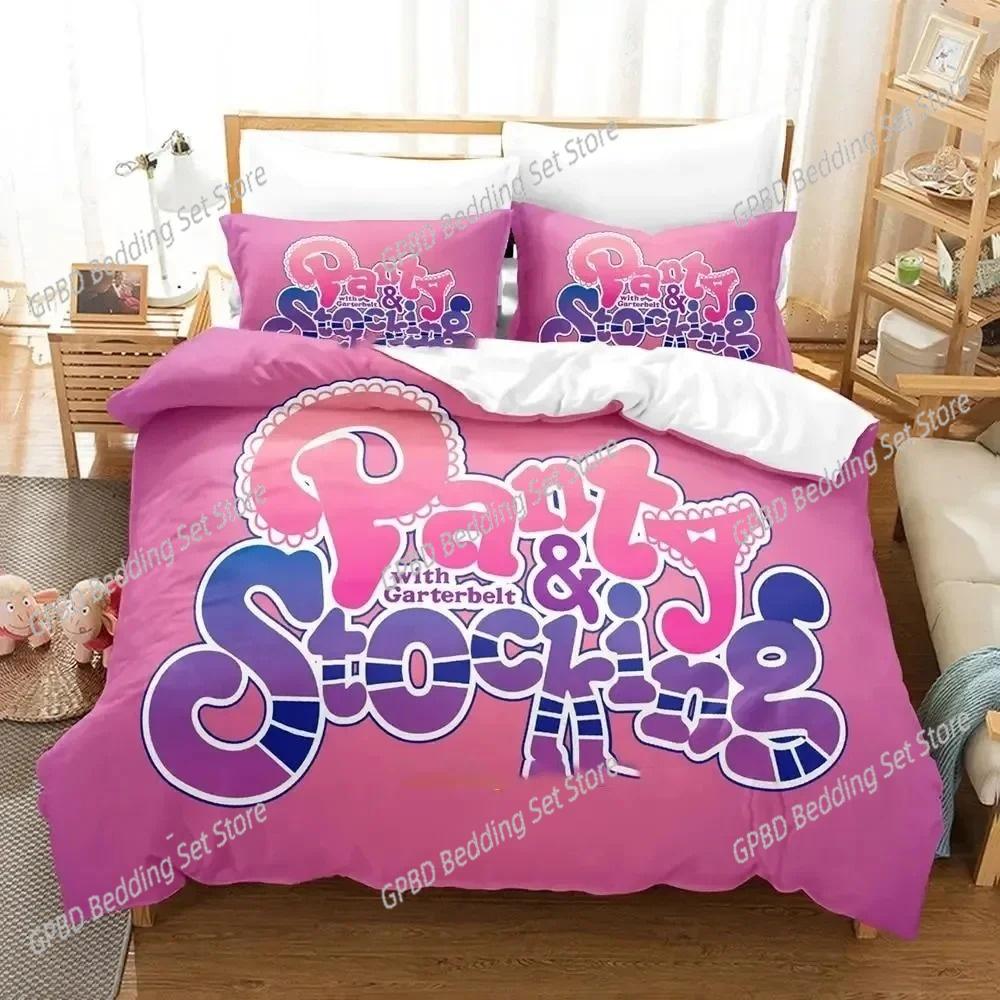 Anime Panty Stocking Garterbelt Bedding Set 3D Printed Suitable for Bedroom Duvet Cover Set With Pillowcases Kids Home Textile