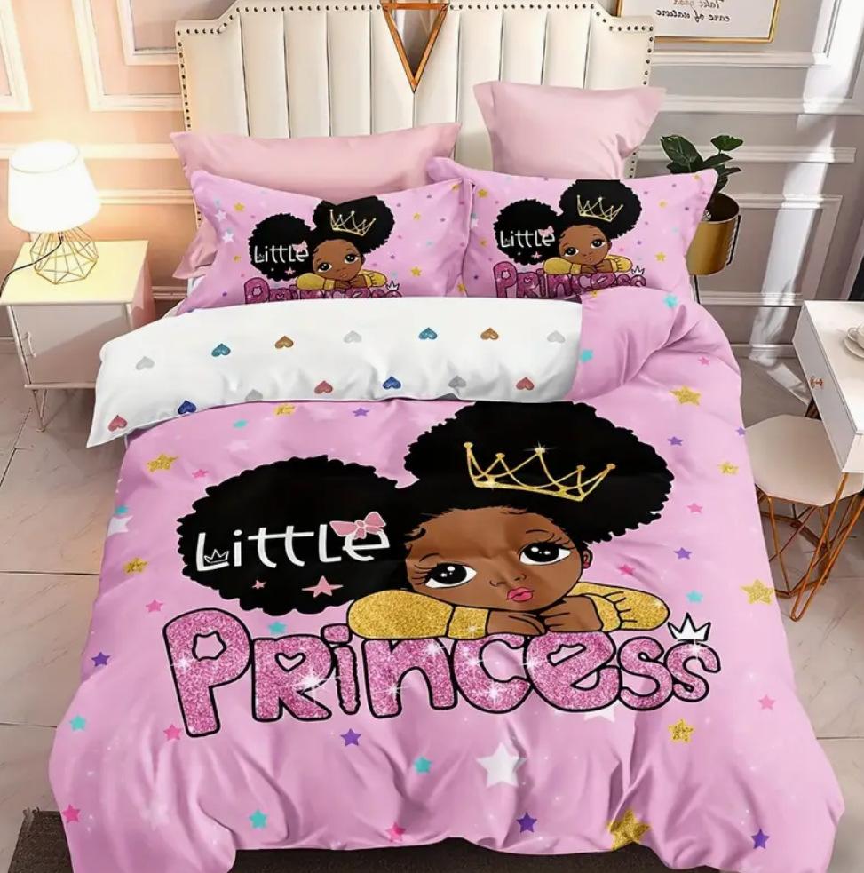 Bedding Digital Printing Three-Piece Set African Girl Pattern Printing Quilt Cover Home Textile Batch