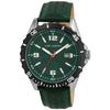 Montre - Elwin - Cadran Vert - Bracelet Cuir Vert 22 Mm - Quartz Miyota 2115