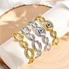 Distinctive Elliptical Devil's Eye Bracelet for Women,Stainless Steel Hand-made Chain Bracelets,Minimalist Lucky Jewelry Gift