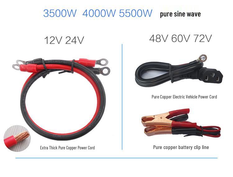 Multi-Voltage Pure Sine Wave Inverter for Vehicles and Home (12V/24V/48V/60V/72V to 110V/220V)