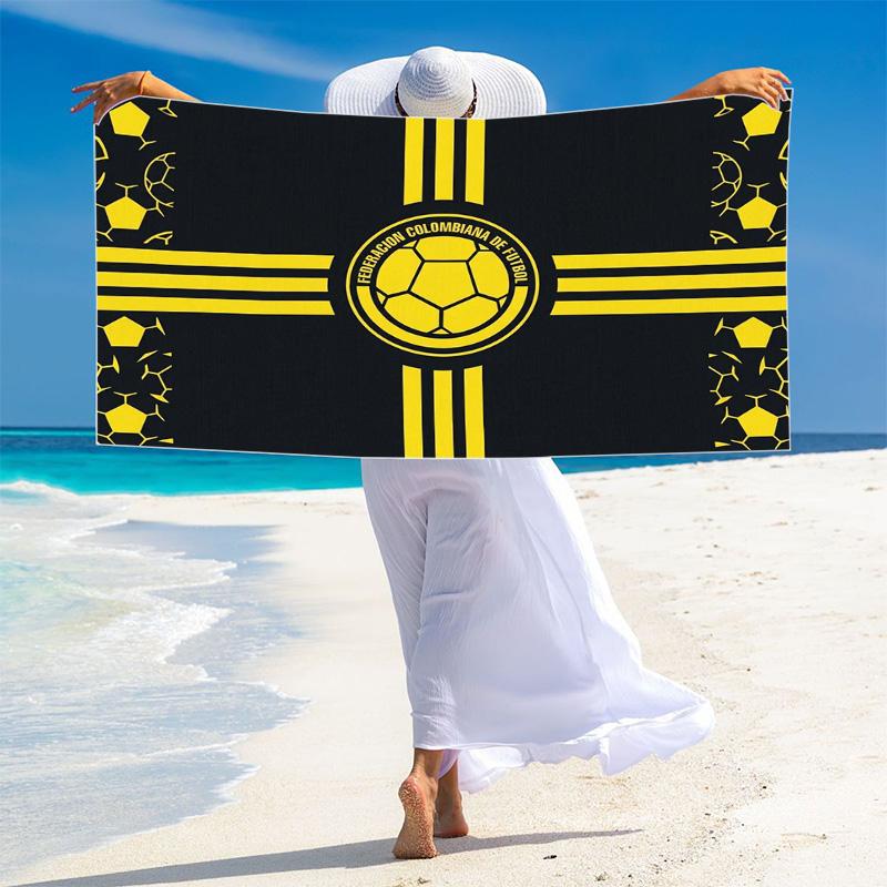 Futbol Colombiano Print Beach Towel, Large Soft Quick Dry Towel for Beach Camping Swimming