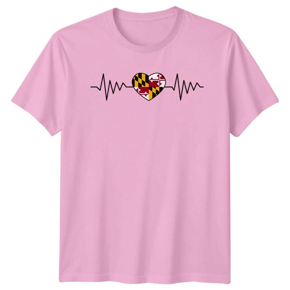 Maryland Flag Heartbeat TShirt Maryland Pride Birthday Gift For Him And Her