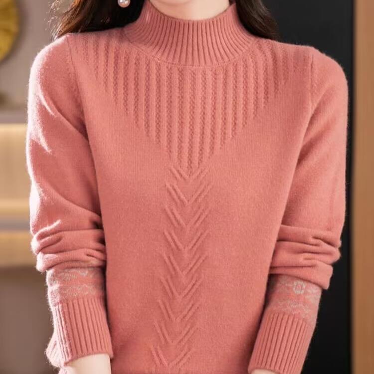 Dámský poloviční rolák Nový podzimní a zimní malý krátký svetr Silný pletený základní top