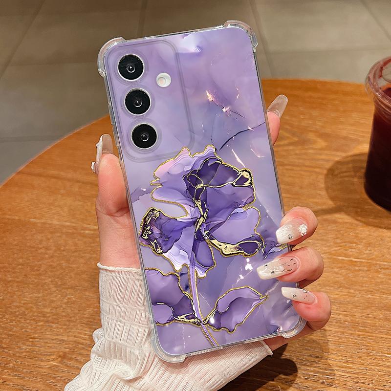 Colorful Marble Pattern Clear Phone Case For Samsung Galaxy A57 A37 A17 A56 A36 A55 A35 A26 A16 A25 A15 A54 Soft Silicone Cover